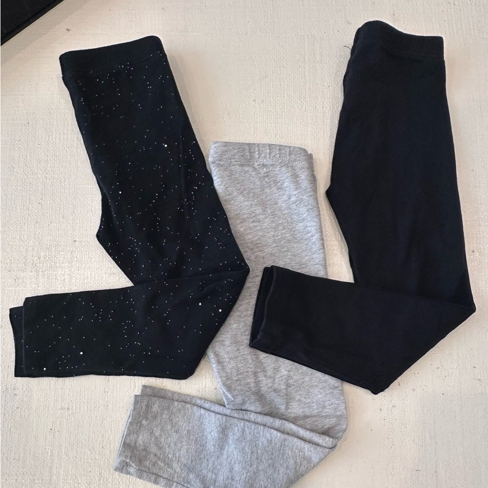 BUNDLE! 3 Pair- Black and Gray Kids Leggings Set